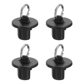 uxcell 4Pcs Roller Shades End Cap Cover, Sun Shades End Cap with Stainless Steel Pull Ring, Roller Up Blinds Universal Replacement for Outdoor Indoor Roller Shutter, Black