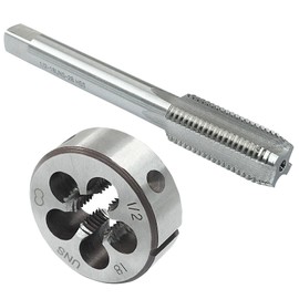 Zorveiio 1/2"-18 UNEF Tap and Die Set, 1/2 x 18 UNEF Machine Round Die Thread Tap Right Hand for Machinists/Engineers