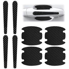 8 PCS Car Door Handle Protective Film,Car Door Handle Protectors,Cars Doors Handles Scratch Protectors,Auto Doors Handles 3D Carbon Fiber Universal Scratch Protection Cover.