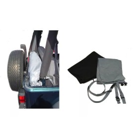 Owens Classic Pacific Roll-Up Vinyl Window Storage System 87-06 Jeep Wrangler YJ TJ Unlimited Gray