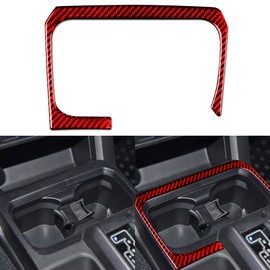 ​NVCNX Real Premium Carbon Fiber Compatible with Toyota Tacoma 2016 2017 2018 2019 2020 2021 2022 2023 Accessories Car Center Console Storage Box Cup Holder Cover Interior Trim Red