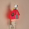 Peanuts Snoopy and Woodstock Sitting on Doghouse Holiday Night Light