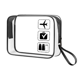 ShiQiao Spl Clear Travel Makeup Bag for Women Men Transparent Toiletry Organiser Pouch with Handle Clear Cosmetic Case Bags with Zipper Waterproof Makeup Pouch Beach Toiletry Bag Travel Accessories