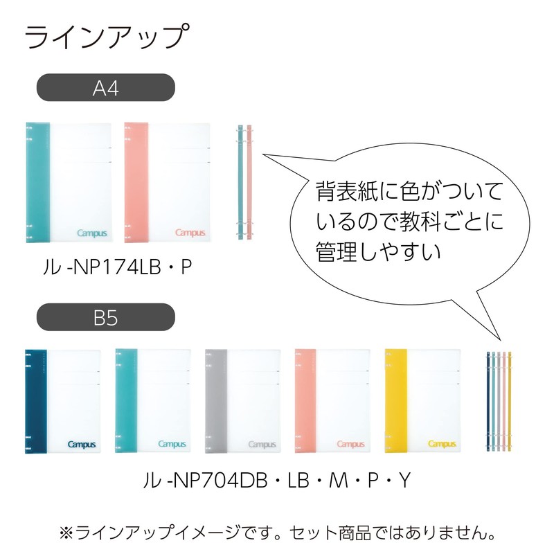 Kokuyo L-NP704DB Loose Leaf Binder B5 Campus Notebook Binder, 26