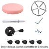 KKTONER PU Leather Round Rolling Stool with Foot Rest Swivel