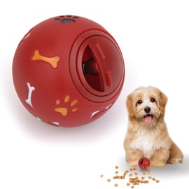 Dog Treat Ball,Treat Dispenser Dog Toy with adjustable switch,Dog Treat Dispenser,Dog Toy Interactive Toys Treat Ball for Dogs,Treat Ball Dog Toy for Teeth Cleaning Training Interactive Dog Toys(Red)