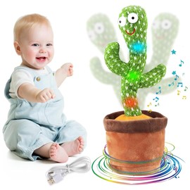 Bluelander Cactus Bailarin, Cactus Que Habla y Repite, 120 Canciones en Español, Juguetes para Niños de Todas Las Edades, Carga USB, Luces de Colores, Nopal Bailarin, Divertido y Creativo