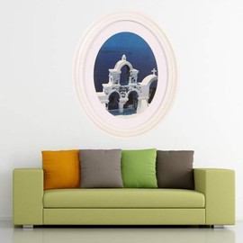 Artibetter 7 Inch Wooden Oval Picture Frame, Classic Wall Hanging, Decorative Picture Frame with Seamless Nail for Bedroom Decoration, 1 Piece (White, Glass Surface Not Included)