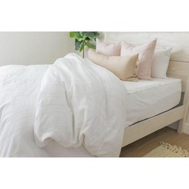 Beddy's One Piece Zippered Closure White Duvet Cover Bedding, Easy Zip Closure Cotton Bedding Mattress Cover, Twin Full Queen and King Sized Duvet Comforter Sets