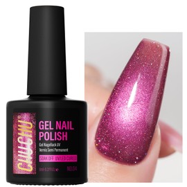 CHUCHU Cat Eye Gel Polish: Magnetic Holographic Hema Free Nail Polish Glitter for Women - Sparkling Purple Long Lasting Salon Quality DIY Home Manicure Beginners Professional