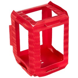 Folia 9820/5 - Lantern blanks, made of 3D corrugated cardboard, approx. 13.5 x 13.5 x 18 cm, 5 pieces, red