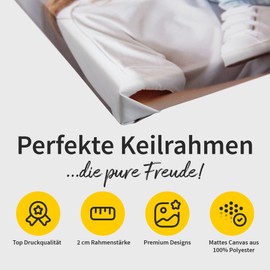 Your Personal Photo on Stretcher Frame Individually Printed, Stretched 2 cm Wooden Frame, Scratch-Resistant 280 g Canvas Material (20 W x 20 H cm - Landscape Format)