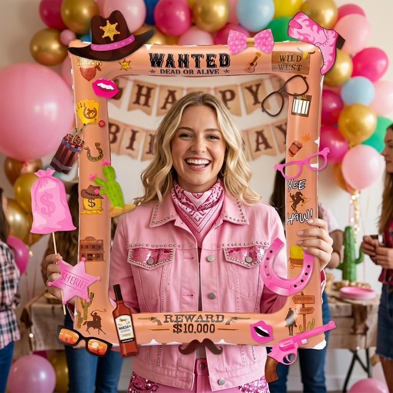 E1mity Wild West Party Photo Booth Props Selfie Frame Party