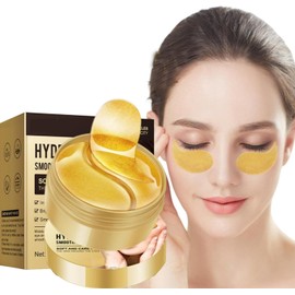 Parches Antiojeras 24k Gold Eye Mask Pads, 60 Piezas Colágeno y Ácido Hialurónico, Antienvejecimiento, Eliminan Ojeras, Eliminan Bolsas y Arrugas