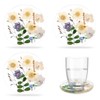 Drink Coasters Set of 6: Crystal Transparent Flower Coasters -