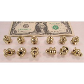 Unbranded 12 Brass Plated Lamp Finials .563" Dia. x .693" High #12-28 Threads Woodworking