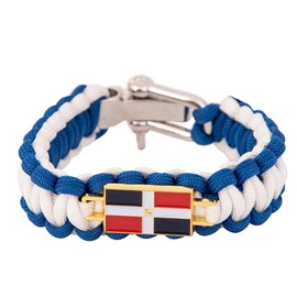 Desert Cactus Dominican Republic Flag Paracord Bracelet - Adjustable Size (Paracord), One Size, Nylon, no gemstone
