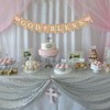 Flower God Bless Banner Baptism Burlap Garlands Girl Pink Cross