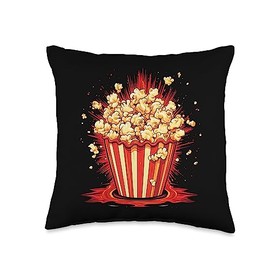 Cool Popcorn Box Cool Popcorn Container Bucket Throw Pillow, 16x16, Multicolor