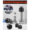 Jeboler Plastic Caps Screw Caps M6, Pack of 25 Black