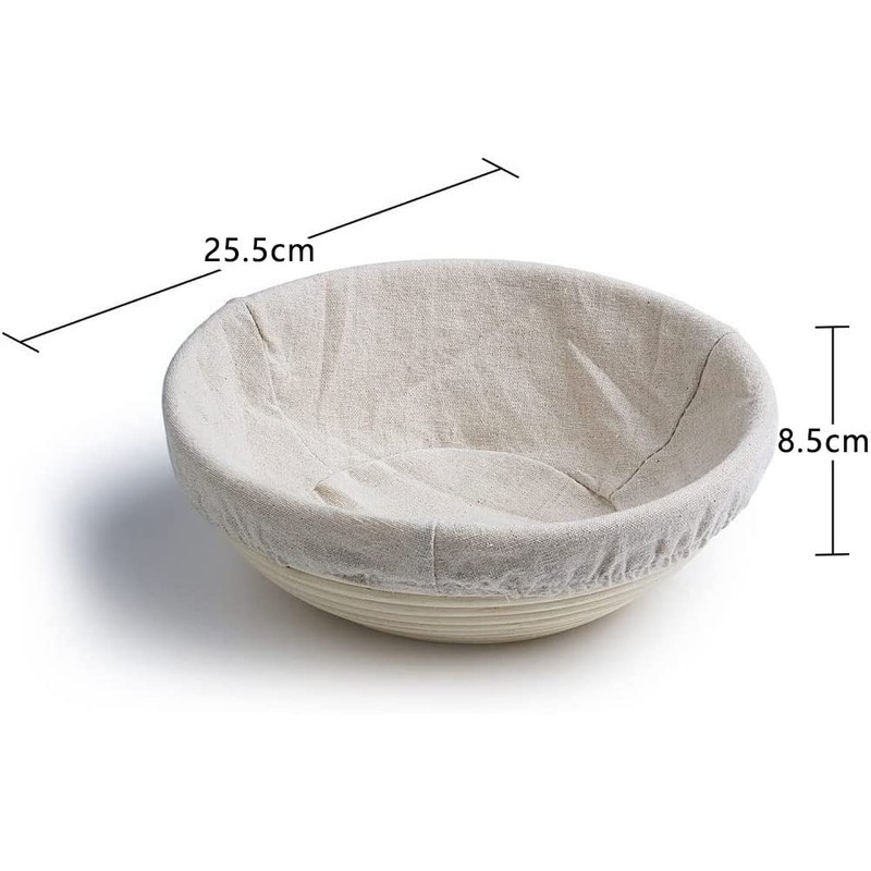 Voarge Round Proofing Basket, Diameter 25 cm, Height 8.5 cm,