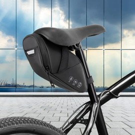 Nasjac Bike Saddle Bag, 1.2L Bike Rear Under Seat Bag, Cycling Bag Under Seat, Bicycle Bike Bags for Back Frame, Waterproof Reflective Mountain Road Bikes Back Seat Pack Bags, Bike Storage Bags