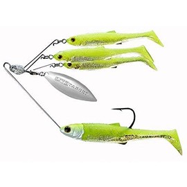 LiveTarget MNSR14MD857 Baitball Spinner Rig, Freshwater, Medium, 1/2 oz Weight, 1'-15' Depth, Chartreuse/Silver, Per 1