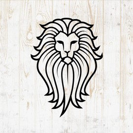 6 in Lion Sticker - Jungle Silhouette Safari Head Pride African Animal King - Vinyl Decal for Wall Car Home Bike Bottle Phone Laptop DWSV1433