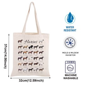 TOBGBE - Bolsa de viaje para amantes de los caballos, regalo inspirador para mujeres, bolsa de caballo floral, regalo ecuestre, Blanco sucio, L