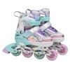 Skate Gear Rainbow Adjustable Light up Inline/Quad Roller Skates for