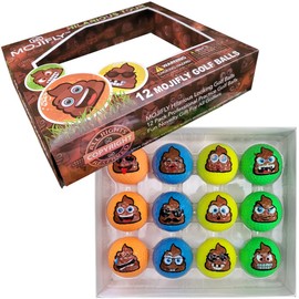 MOJIFLY Golf Balls, Novelty, 12 Pack, Funny Kids Golf Balls for Gifts (Poop Mojilfy)