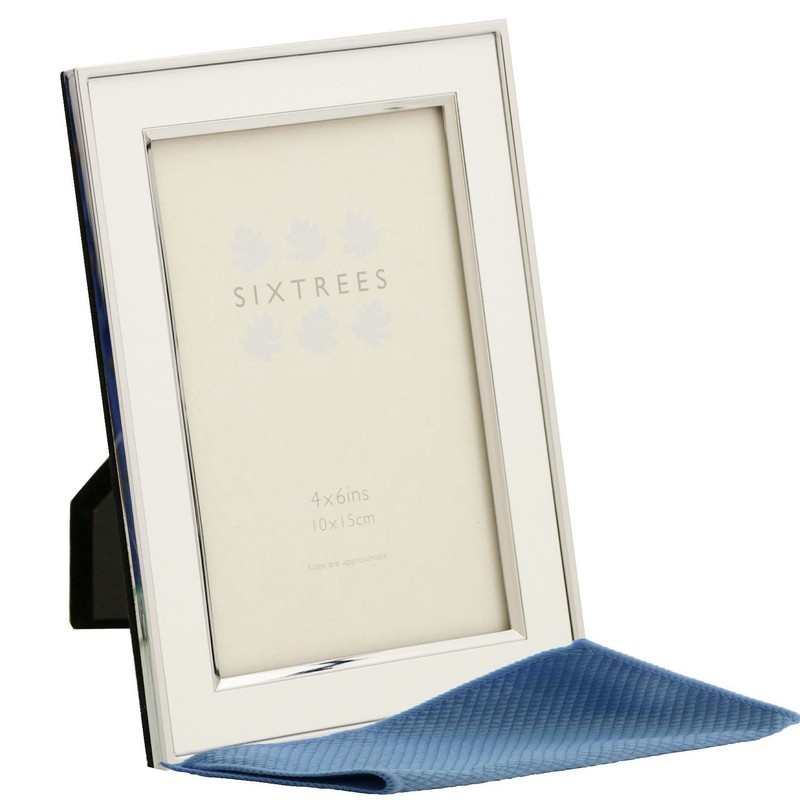 Sixtrees 2-103-46 Abbey White Polished Silver photo frame with lacquered
