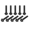 sourcing map M10-1.5x50mm Hex Serrated Flange Bolts 10.9 Grade Carbon