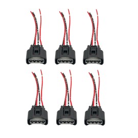 6Pcs Ignition Coil Connector Standard 4 Ports Ignition Coil Wire Female Plug Harness Pigtail Compatible with Toyota Camry Corolla Highlander Scion tC Sienna Replace# 90980-11885