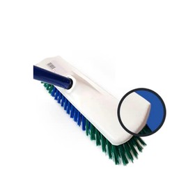 Blue Turtle Replacement Head for Floor Scrub Brush - 2-in-1 Scrub Brush with Squeegee - Strong Bristles for Cleaning Patio, Garage, Bathroom, Shower, Deck, Tile - Long Handle Not Included
