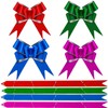 Pull Bows,40P Glitter Bows Christmas Pull Bows Red Green Pulled