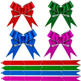 Pull Bows,40P Glitter Bows Christmas Pull Bows Red Green Pulled Bow Ribbon Gift Bows for Gift Wrapping,Blue Gift Bow Ribbon Purple Wrapping Bow for Wedding Ribbon Pull Bows Basket Christmas Trees Bows