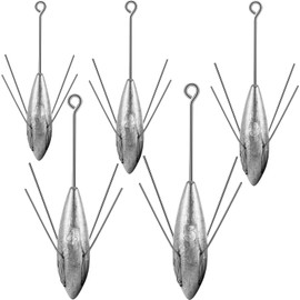 Sputnik Sinker Fishing Weight Fishing Equipment Long Tail Surf Casting Fishing Weight Lead Sinkers for Saltwater Fishing Gear Tackle Sinkers (Mixed - 5pcs)