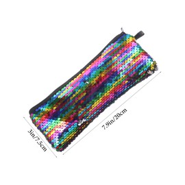 Healvian Sequin Cosmetic Bag for Women Stylish Portable Pouch for Makeup Toiletries Earphones Small Zipper Organizer for Purse Versatile Storage Rainbow Colors