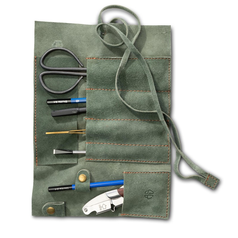Angus Stoke Leather Roll Bag for Pens, Brushes and Accessories