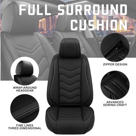 Car Seat Covers for Toyota Camry 2000-2025, Stylish Sport Seat Covers, Premium Nappa Leather Car Seat Cover. Automobile Seat Covers Sets.(Standard 2 Seats/Pure Black)