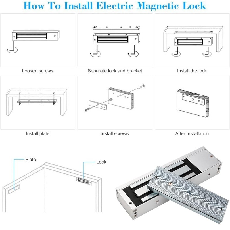 Electric Magnetic Lock with Z and L Bracket 500KG/1200LBS Holding