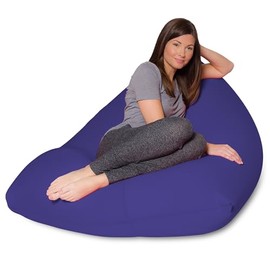 Big Squishy Bean Bag Cover Only Lounge - Soft, Stretchy, Squishy Comfort with Removable Washable Cover, to add EPS Bead Refill Filling and Liner - Perfect for Gaming & Relaxing - Twist - Purple