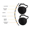 ZoeTekway Pack of 2 Black Pirate Single Eye Patches, Black,