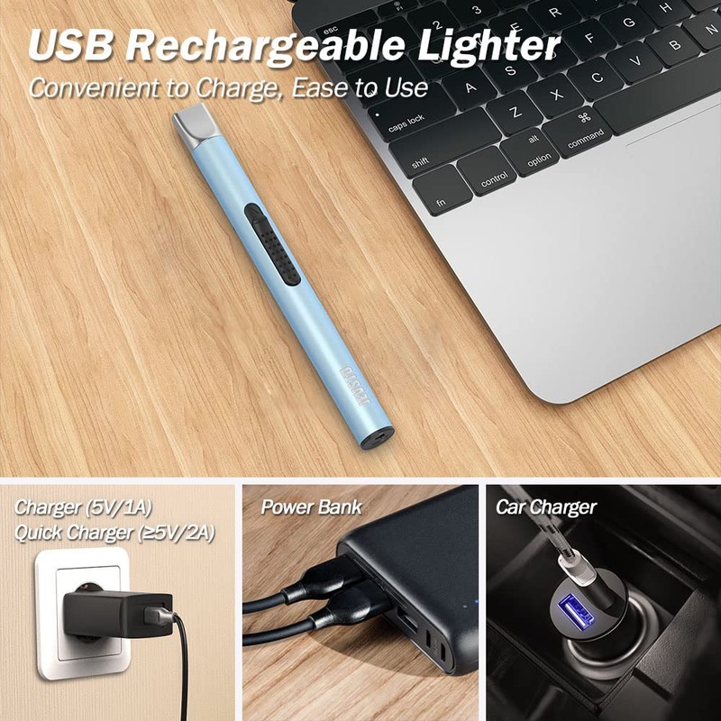 Candle Lighter, Electric Lighter Rechargeable USB Lighter, Arc Windproof Flameless