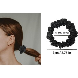 Hair Scrunchies Velvet Scrunchy Bobbles Elastic Hair Bands - Thin Not Bulky (Dark Colours x 10)