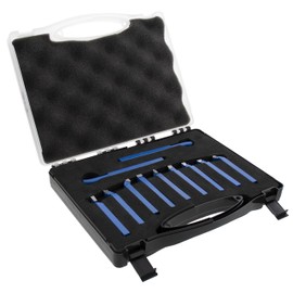 Erie Tools 11 Piece 5/16 in. Metal Lathe Cutter Set with Carbide Tipped for Turning, Boring, and Chamfering