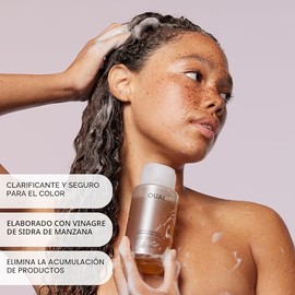 OUAI - Champú Detox - Champú aclarante para acumulación, suciedad, aceite, productos y agua dura - Vinagre de sidra de manzana y queratina para cabell