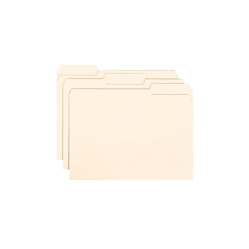 Smead Interior File Folder, 1/3-Cut Tab, Letter Size, Manila, 100