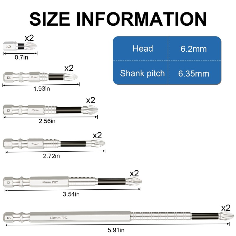 12pcs High Magnetic Screwdriver Drill Bit Set，Magnetic Drill Bit Set，k5